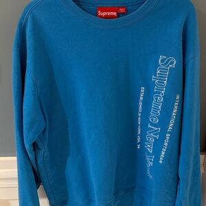 Supreme Blue Crewneck Sweater Relaxed Fit